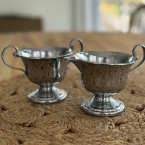 Vintage Farberware Silver Creamer and Sugar Bowl Set